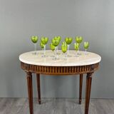 Service de verres anciens en cristal baccarat vert, xxe siècle