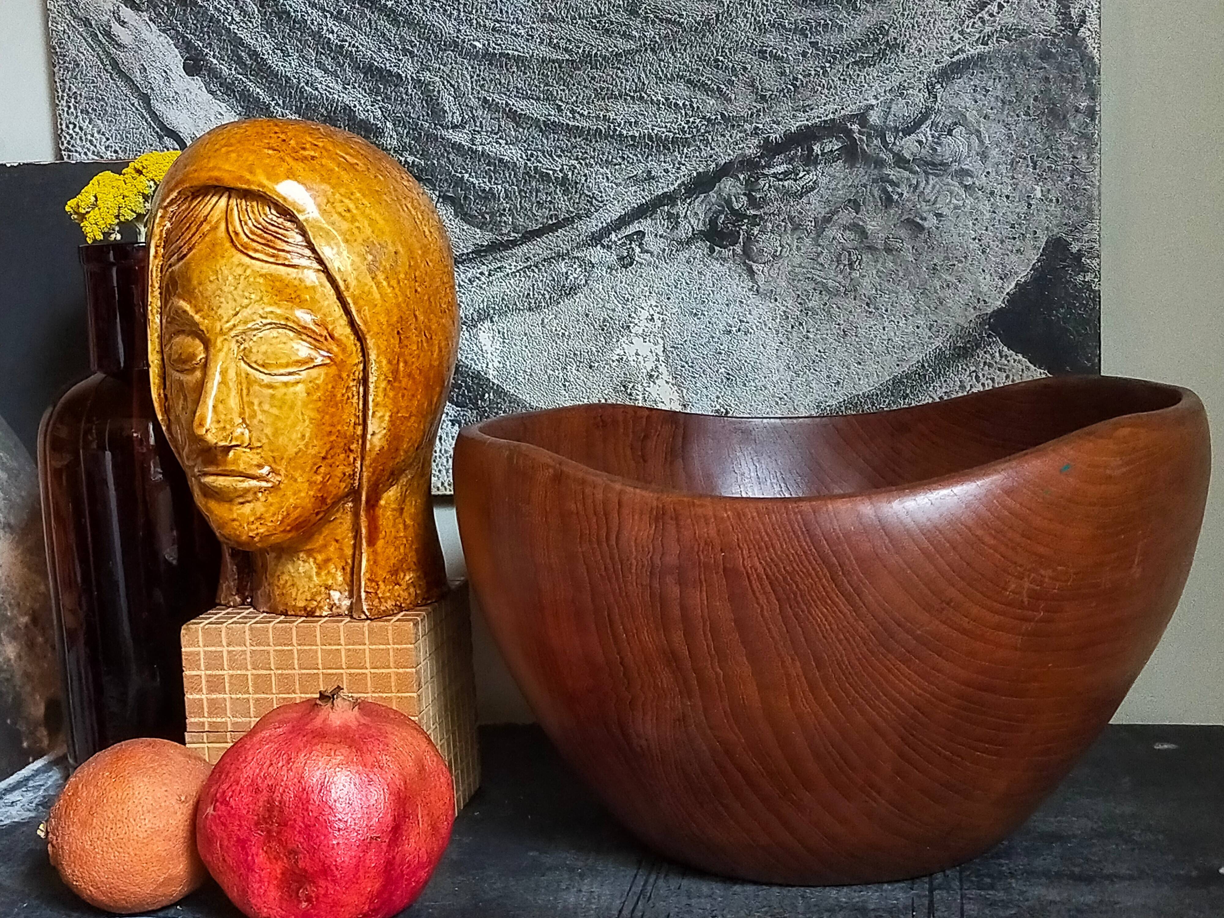 Solid wood cut bowl XXL freeform