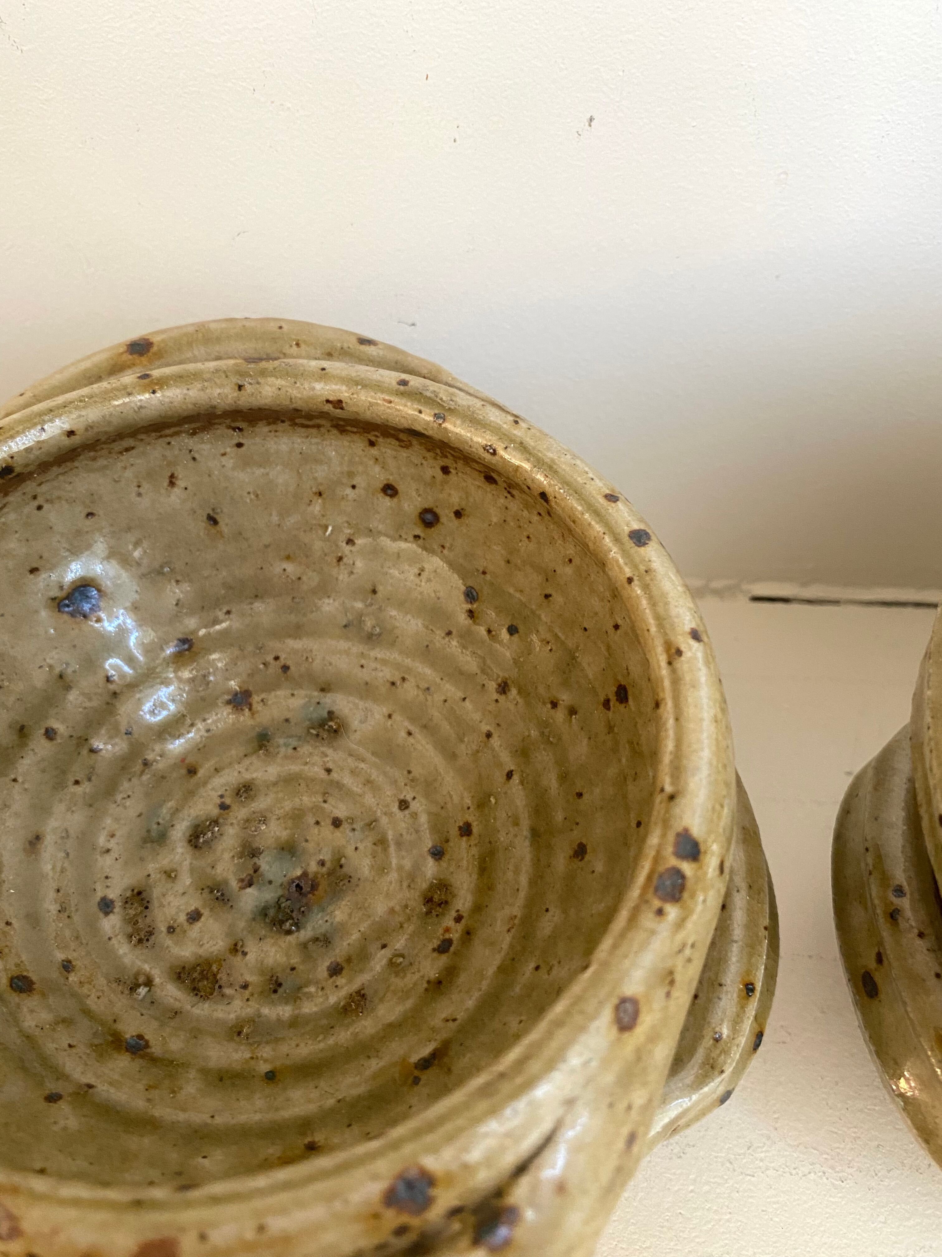 Six pyrite sandstone cups