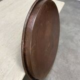 Vintage handcrafted XL round brass tray