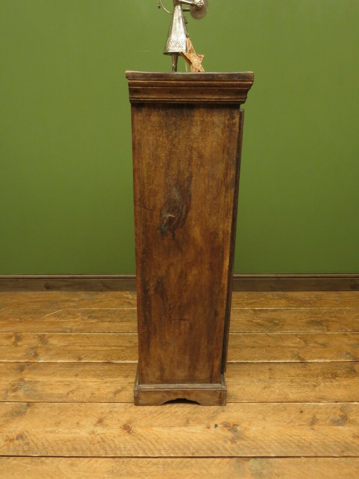 Vintage Indian Cabinet with Iron Railway Insert Door, Narrow Drinks Cabinet, No2