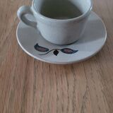 5 cups and saucers St Amand earthenware