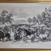 Original framed engraving of the nineteenth after Hippolyte Lalaisse, Cluny Stallion Fair