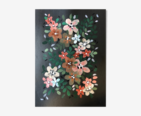 Peinture a4 fleurs de printemps