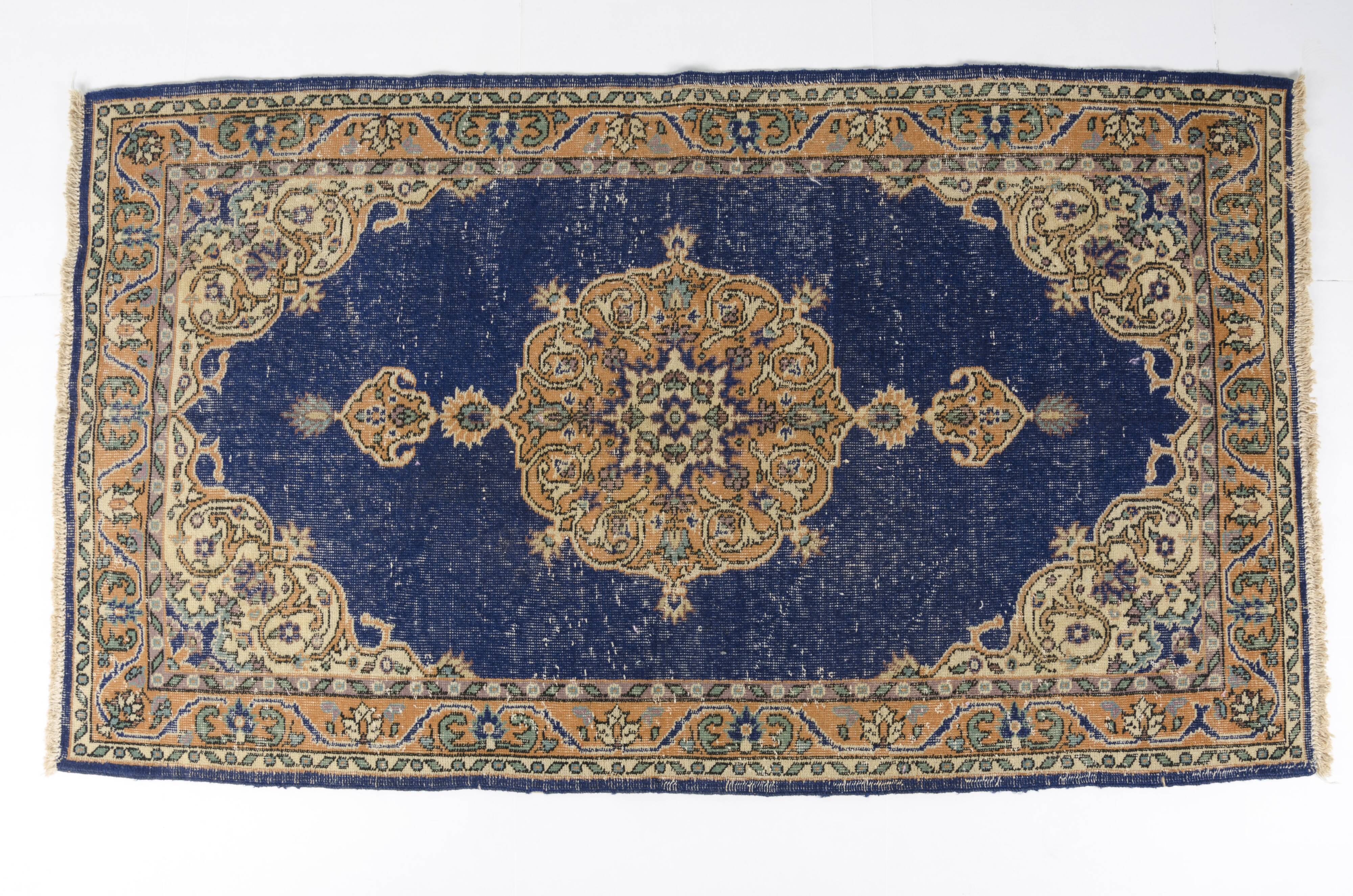 Vintage Turkish Floral Handmade Rug sku-v605