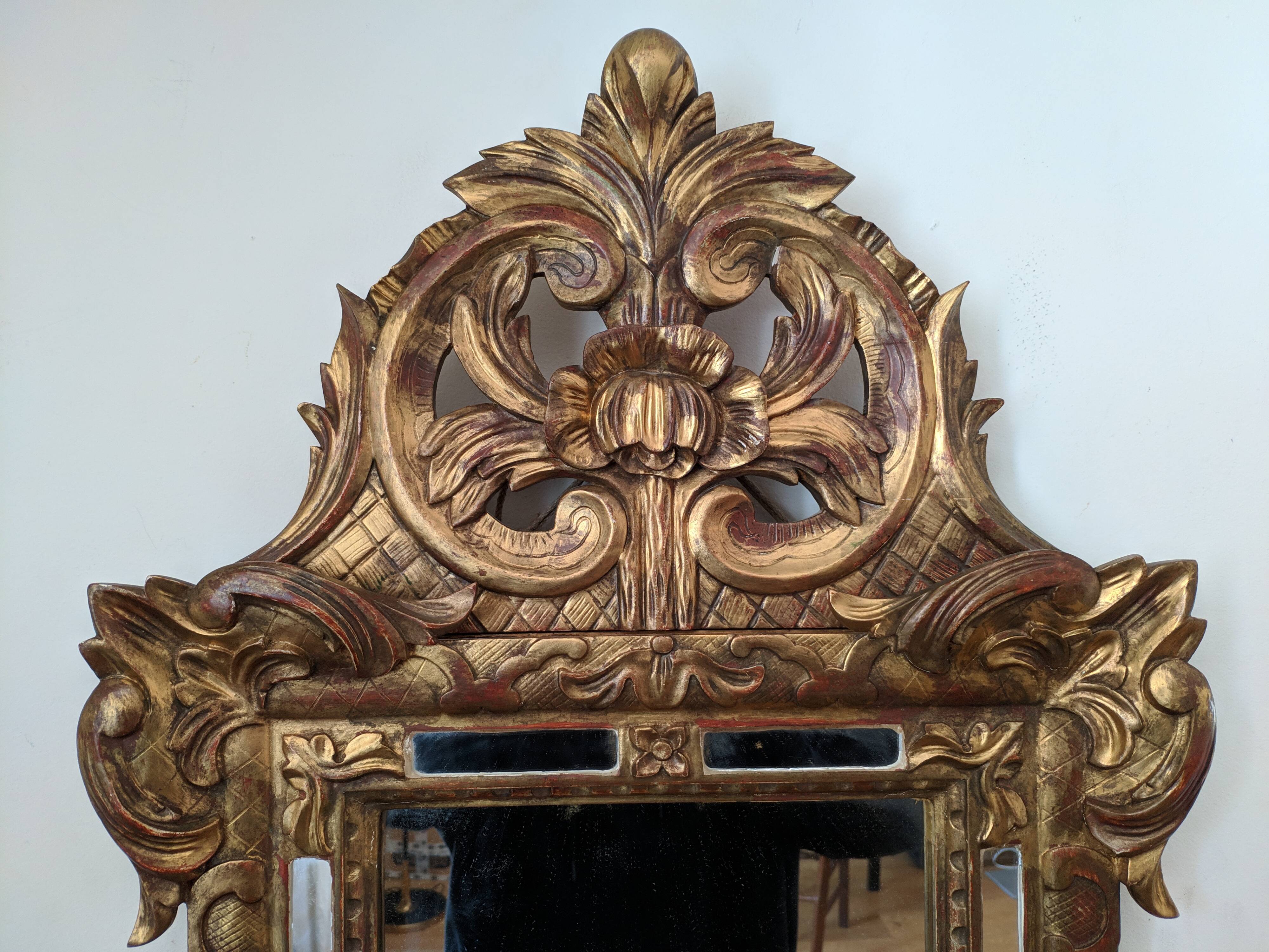 Gilded wooden mirror 69x38cm