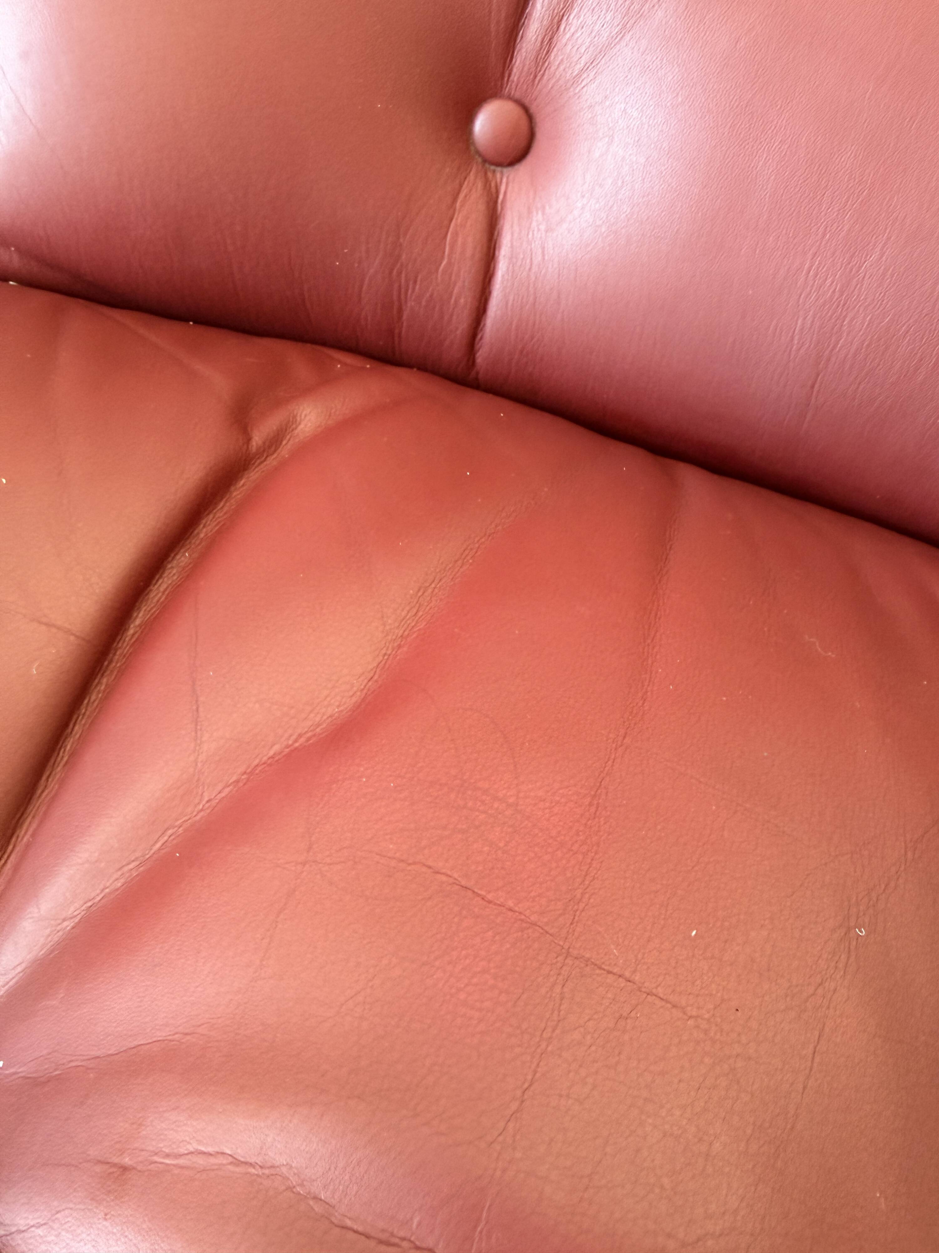 Charles Pollock paire de fauteuils Executive Knoll cuir bordeaux 1970