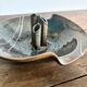 Flower holder coupe in stoneware signed – Vintage ceramics