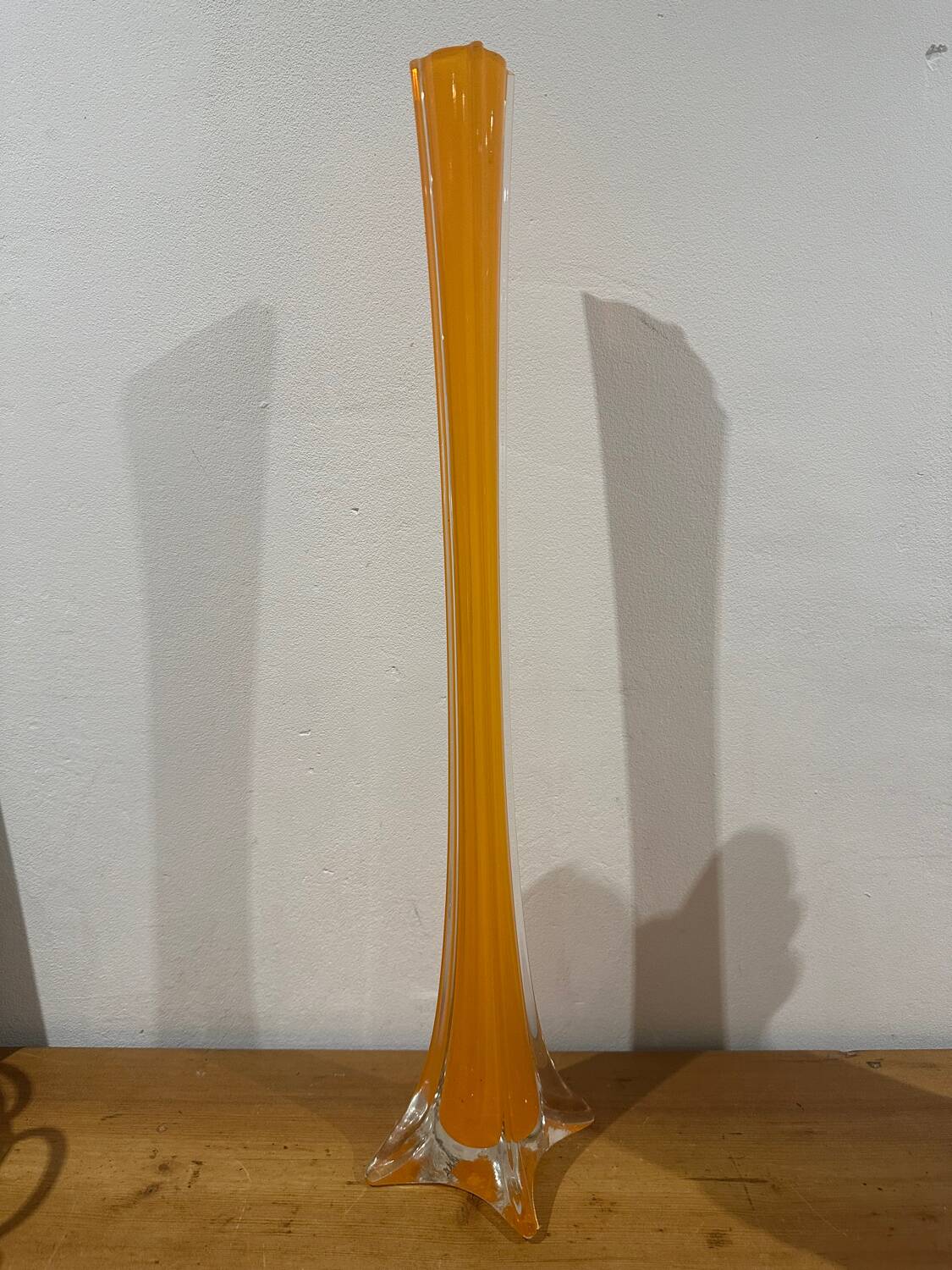 Large orange soliflore vase