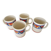 Set of 4 Mobil Mugs - Vintage 70s
