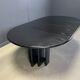 Vintage extendable black wooden dining table, 1980s