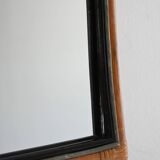 Miroir mural scandinave des années 1970 avec cadre en bambou courbé