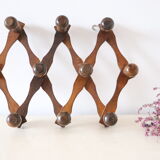Vintage coat rack, wood, accordion