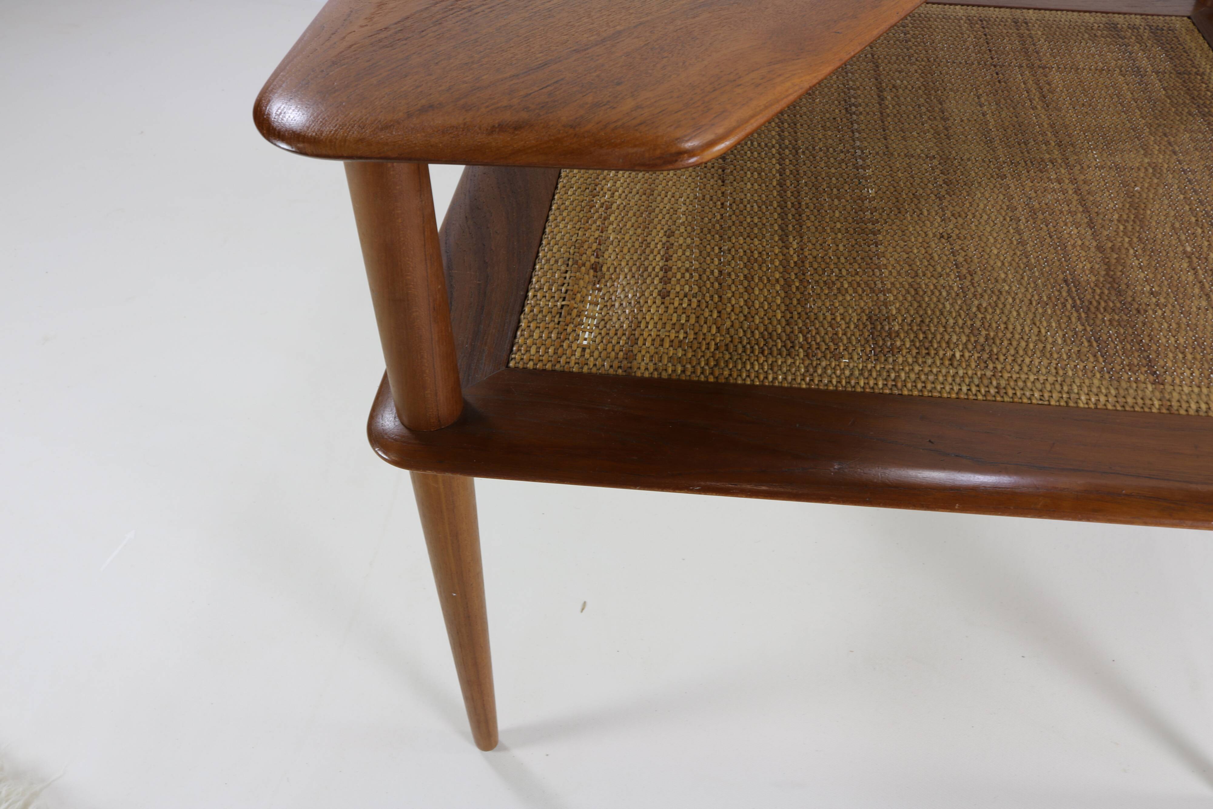 Danish design teakwood minerva corner table by Peter Hvidt & Orla Molgaard-Nielsen