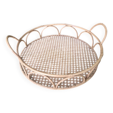 Metal tray with imitation caning