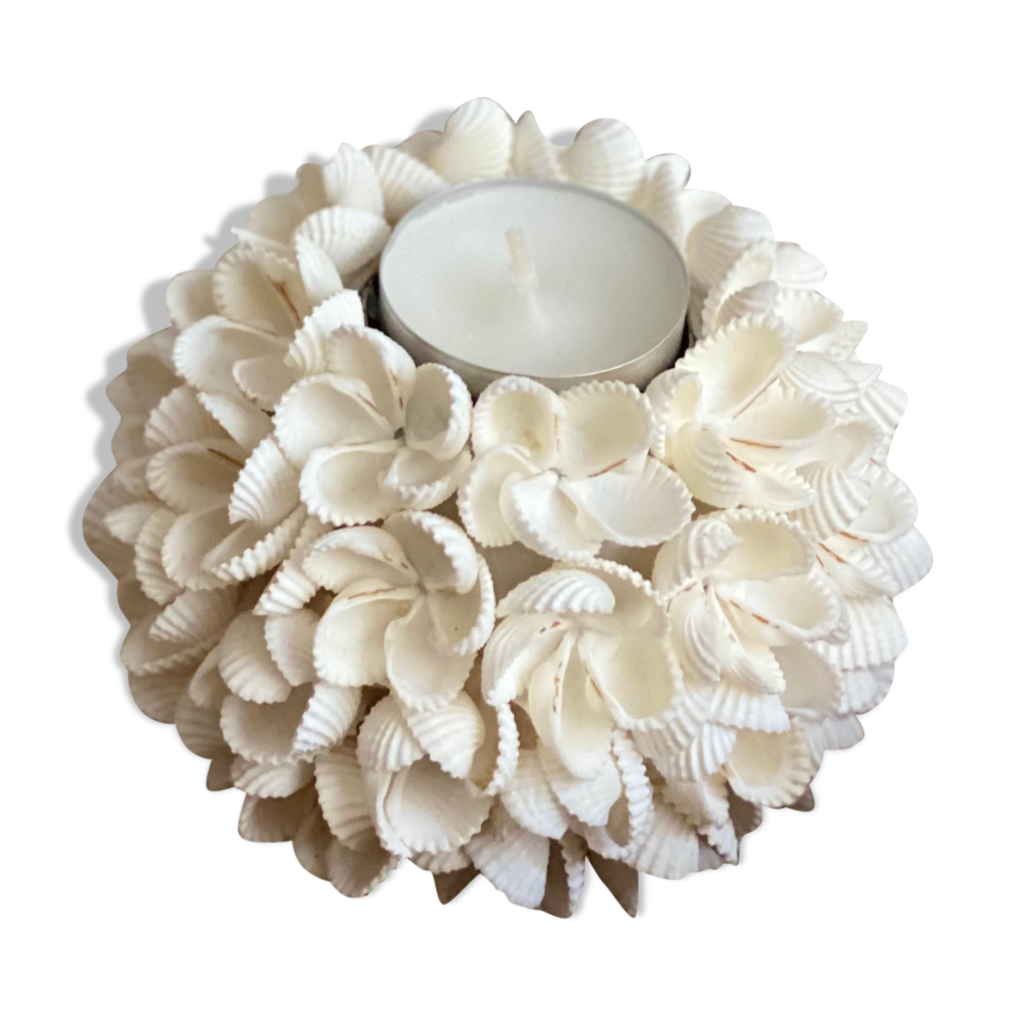 Candlestick in bali shells vintage bohemian size M