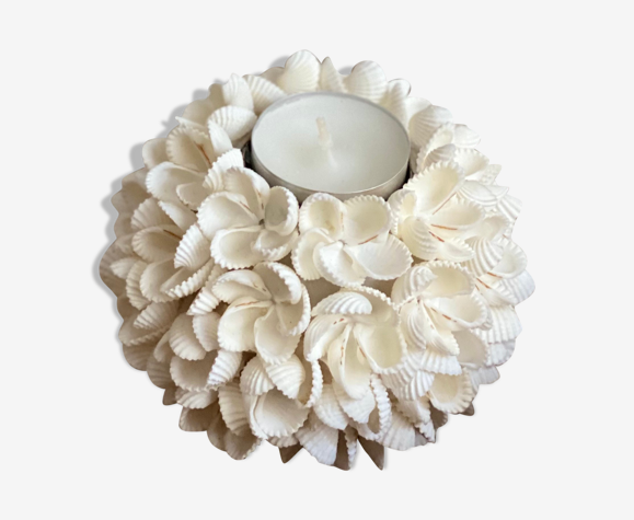 Bougeoir en coquillages bali vintage bohème taille M