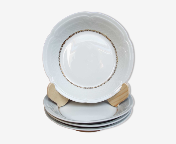 4 assiettes creuses à dessert