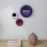 Purple round mirror