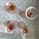 Pink glass champagne flutes from Arcoroc Luminarc model Rosaline