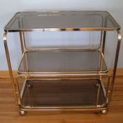 Service on wheels in gold brass and sunglasses - signed
