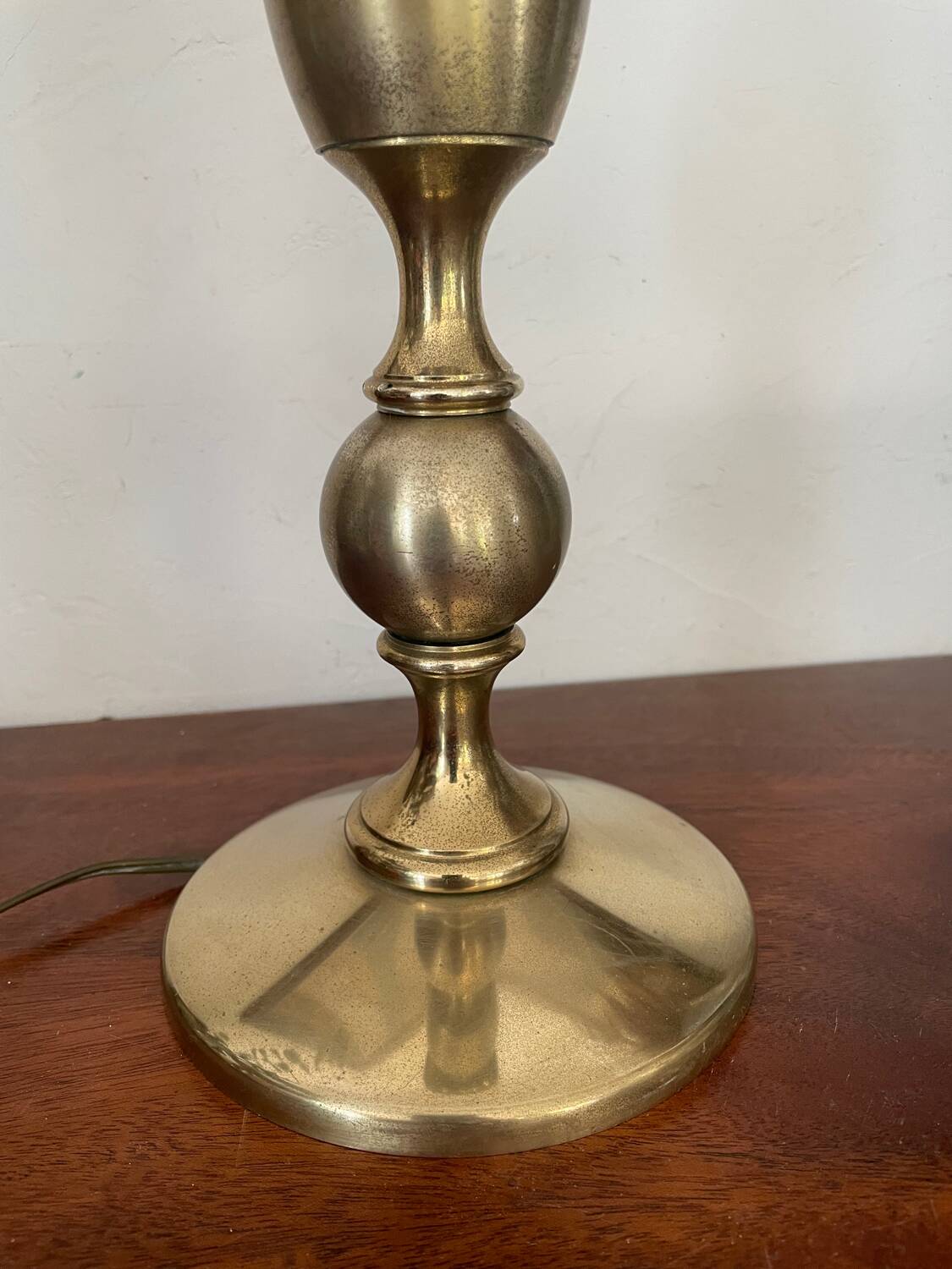 Vintage baluster lamp in golden brass 51cm