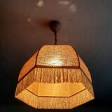 Bohemian hanging lamp cannage and vintage fringes