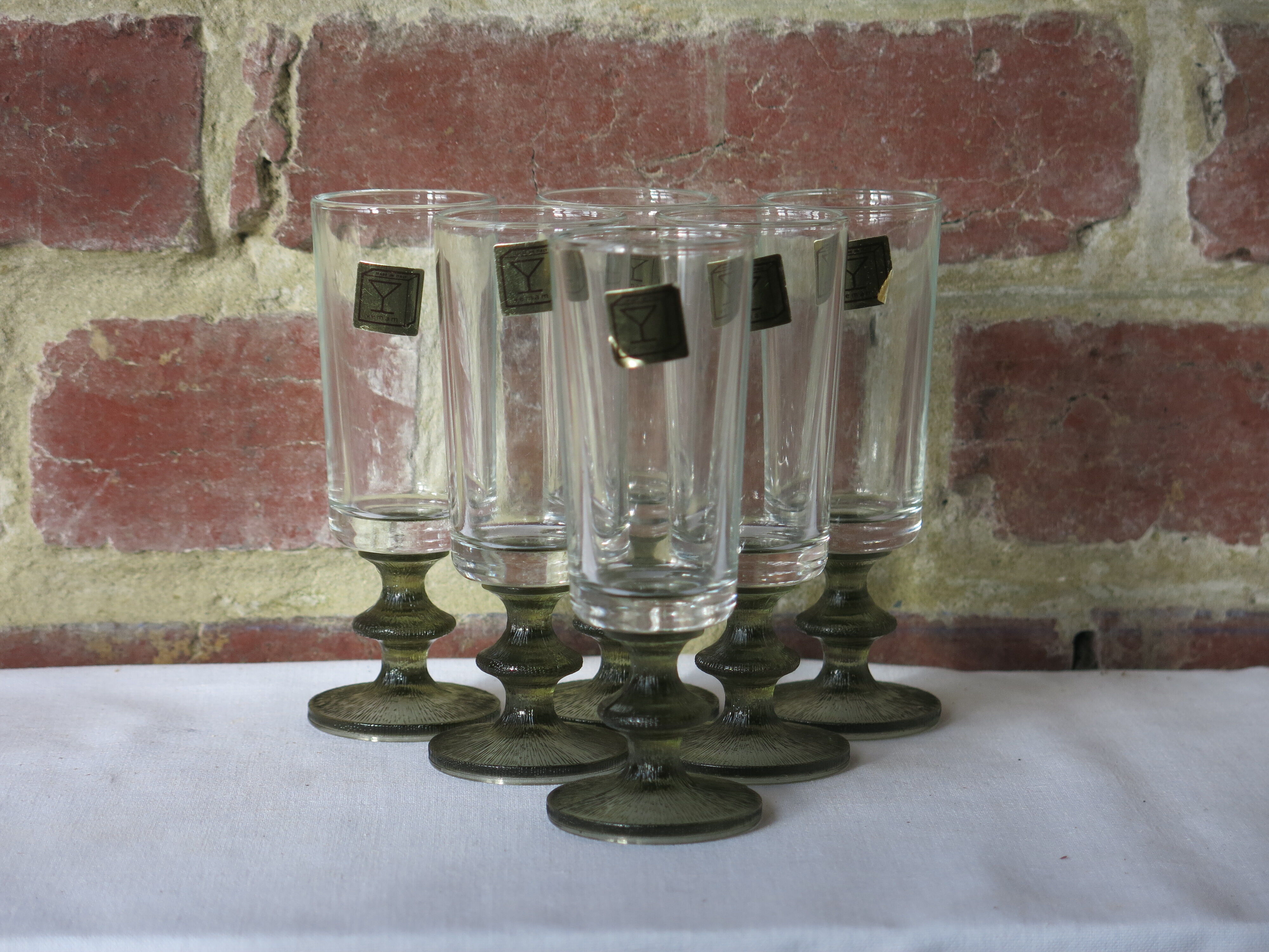 6 flûtes Vemam made in Italy pied vert