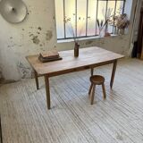 Beech and pine farmhouse table with spindle legs 170 cm