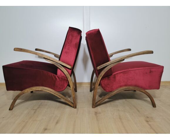 Art deco armchairs by Jindrich Halabala