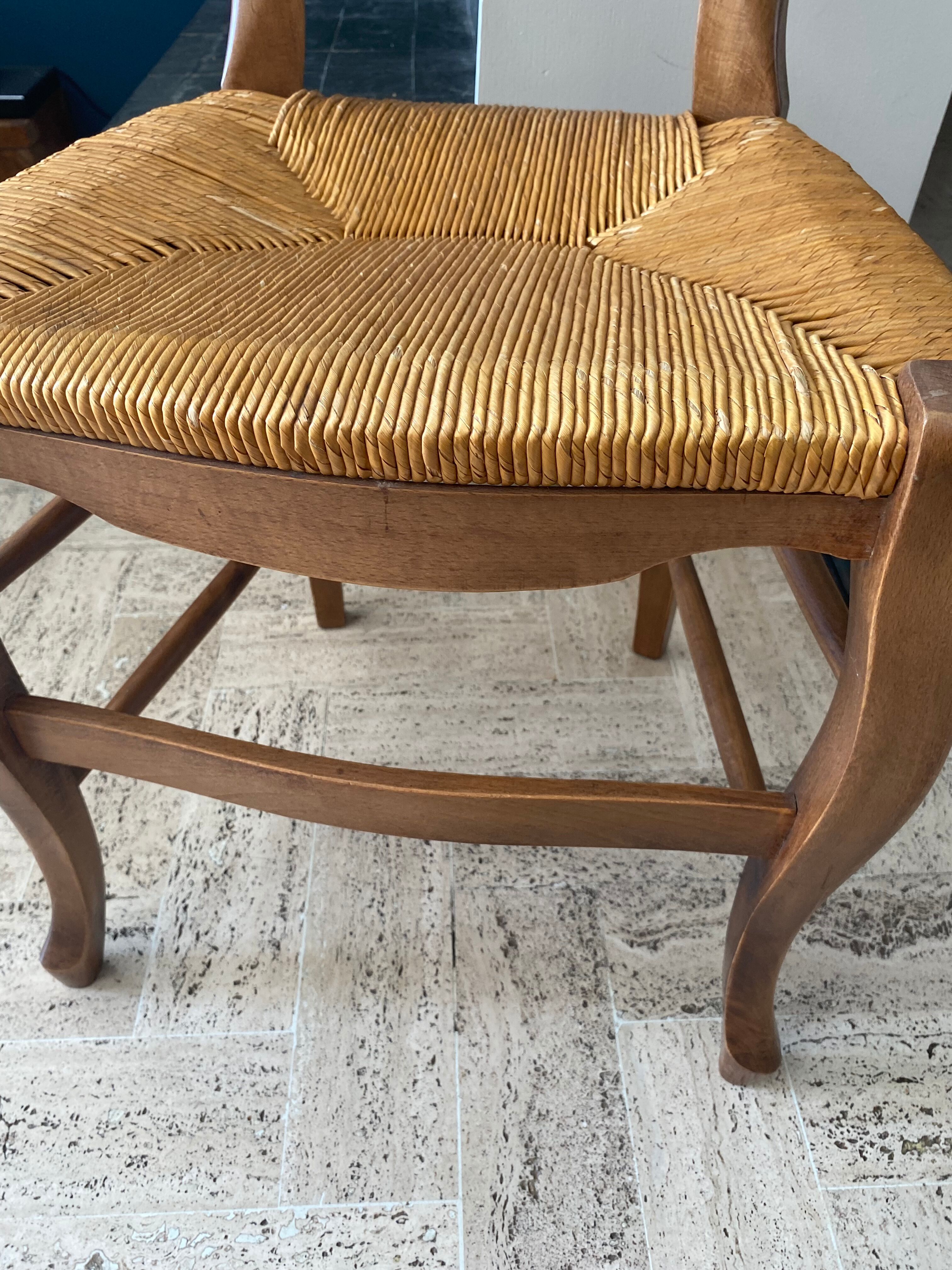 Deux chaises paillées création artisanale années 80