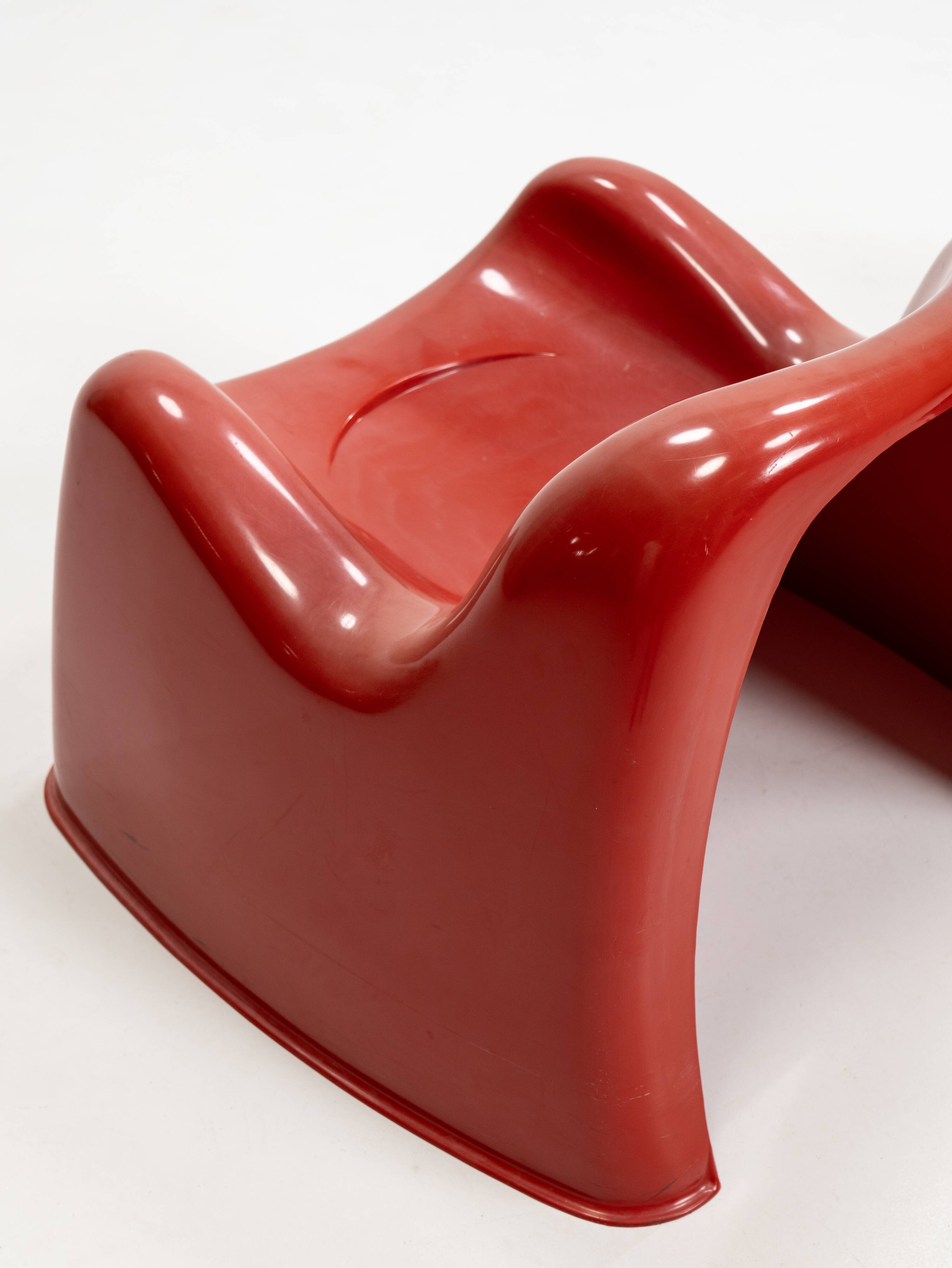 Ensemble de deux fauteuils Toga orange par Sergio Mazza pour Artemide, années 1960