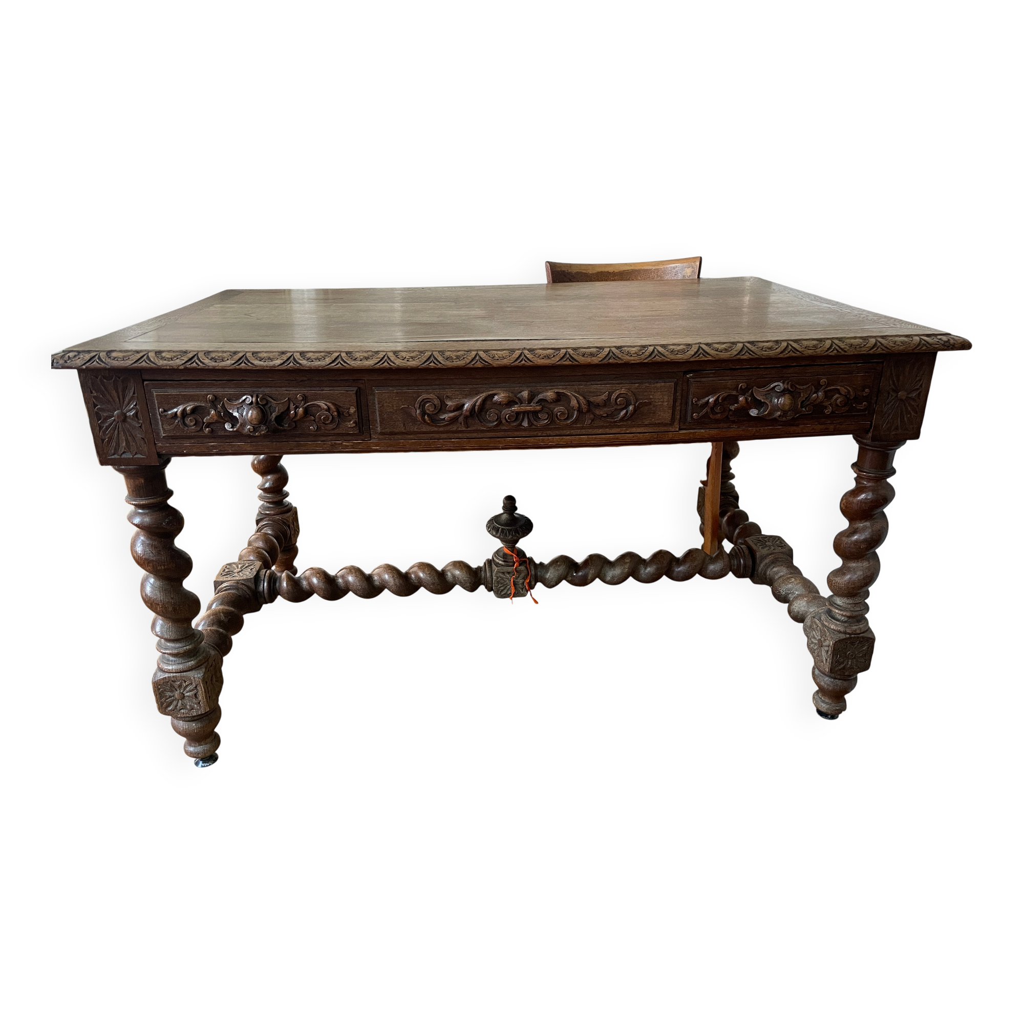 Antique solid oak dining table