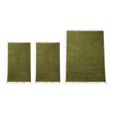 Set of 3 Handmade Green Rugs – 2x (2.5x1.5 m) + 1x (3x2 m)