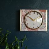 Vintage silent rectangular wall clock "Jaz Terracotta"