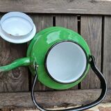 Enameled sheet metal teapot