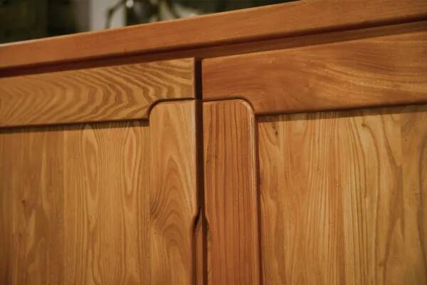 Elm wood sideboard in the style of Maison Regain, 1960s