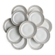 12 Limoges porcelain dessert plates, gold decoration.
