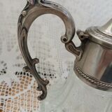Antique pewter and glass carafe