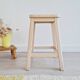 Tabouret de peintre bois blanc - assise bleue