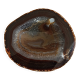 Agate naturelle coupée en cendrier épaisseur 2cm - nuances de marron