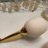 Pink Opaline Glass Brass Sconces Set of 2 1960’s