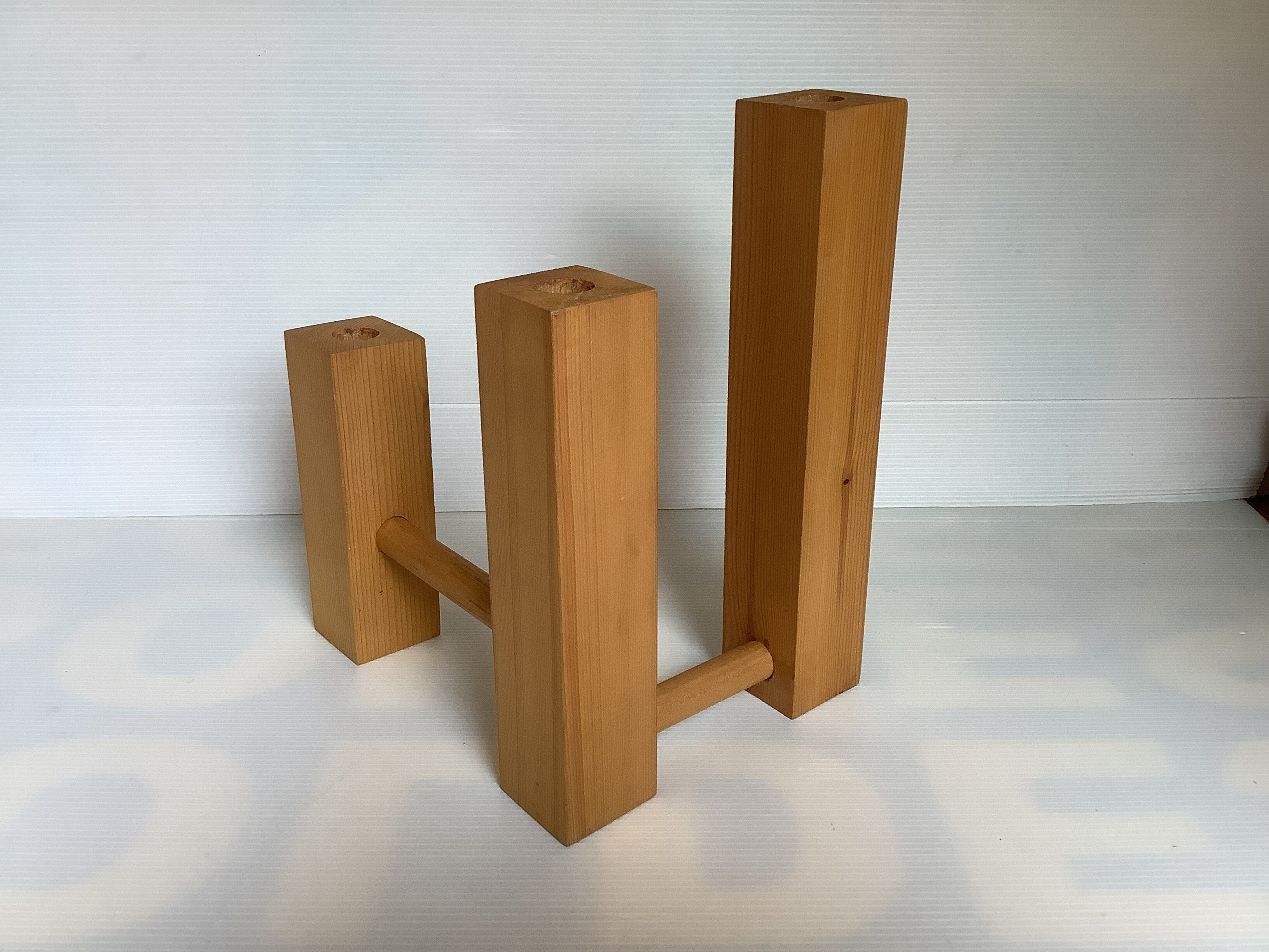 Scandinavian wooden candle holder