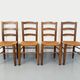 Set of 4 vintage brutalist chairs in wood and straw from the 60s