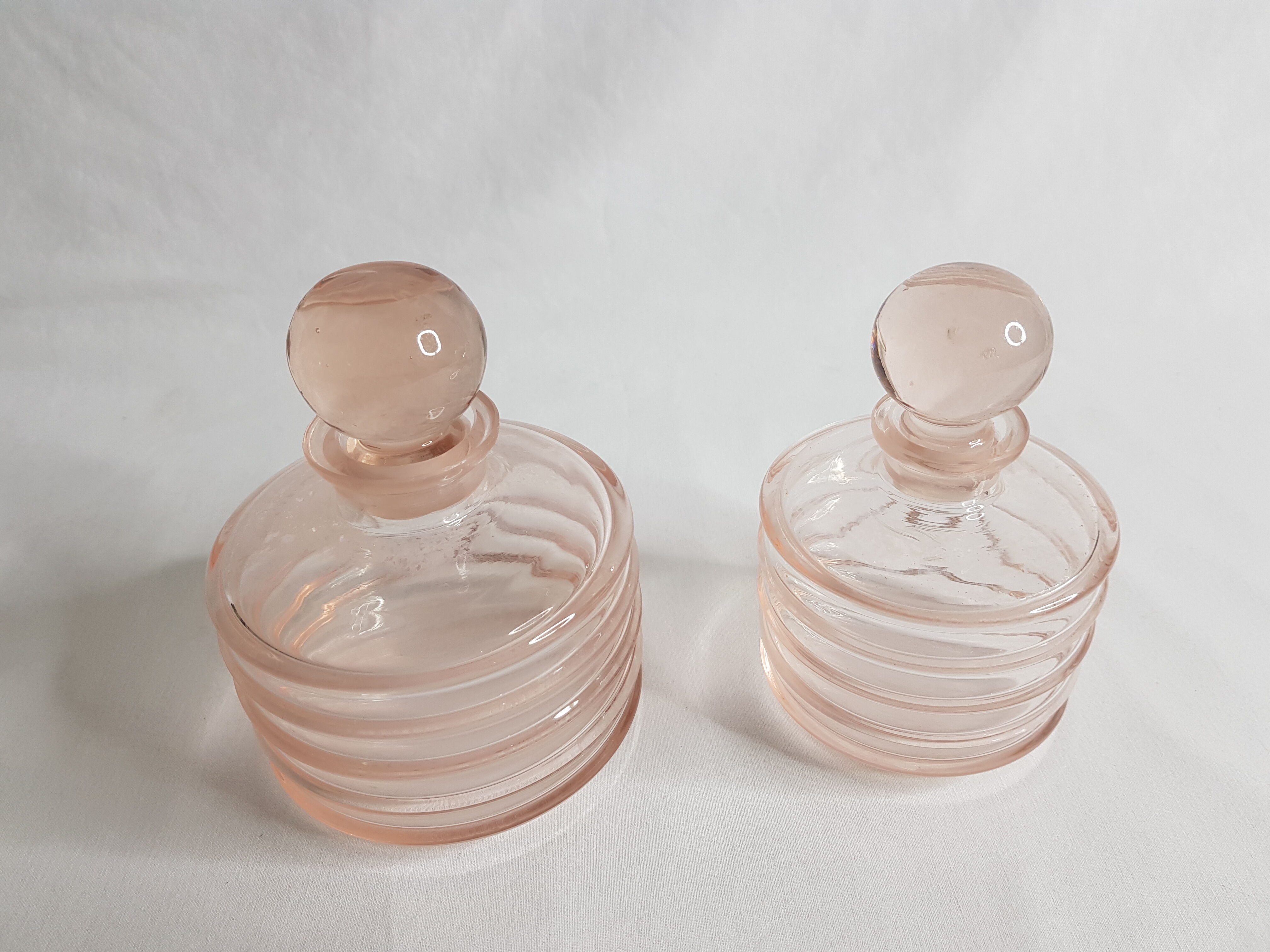 Lot of two bottles of toiletries in Bohemia Crystal (Czechoslovakia)