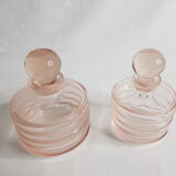 Lot of two bottles of toiletries in Bohemia Crystal (Czechoslovakia)