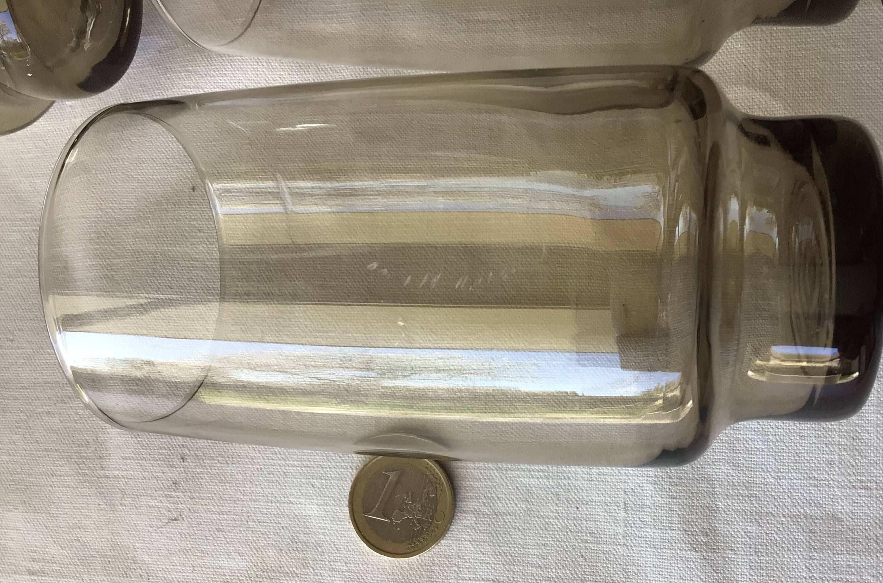 10 Verres à eau fumés brun 70´s