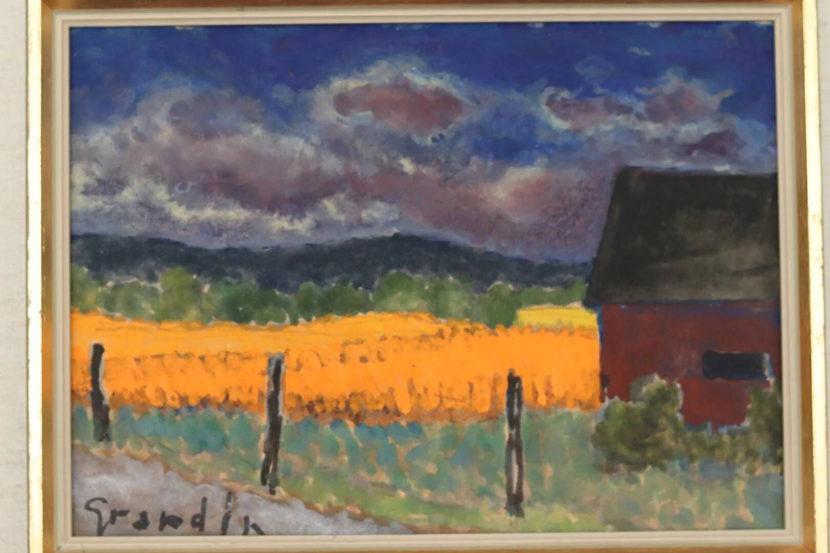 Original Mid Century Swedish Oil on Panel – “Field” by Svan Grandin
