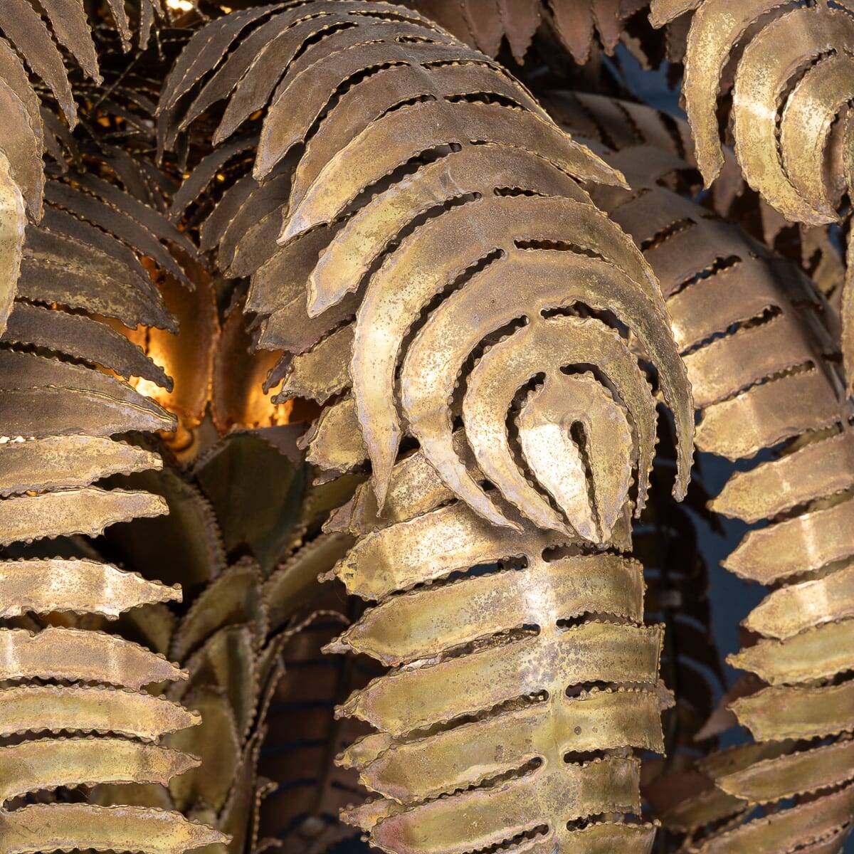 Lampadaire en palmier francaise du xxe siecle, christian techoueyres pour maison jansen