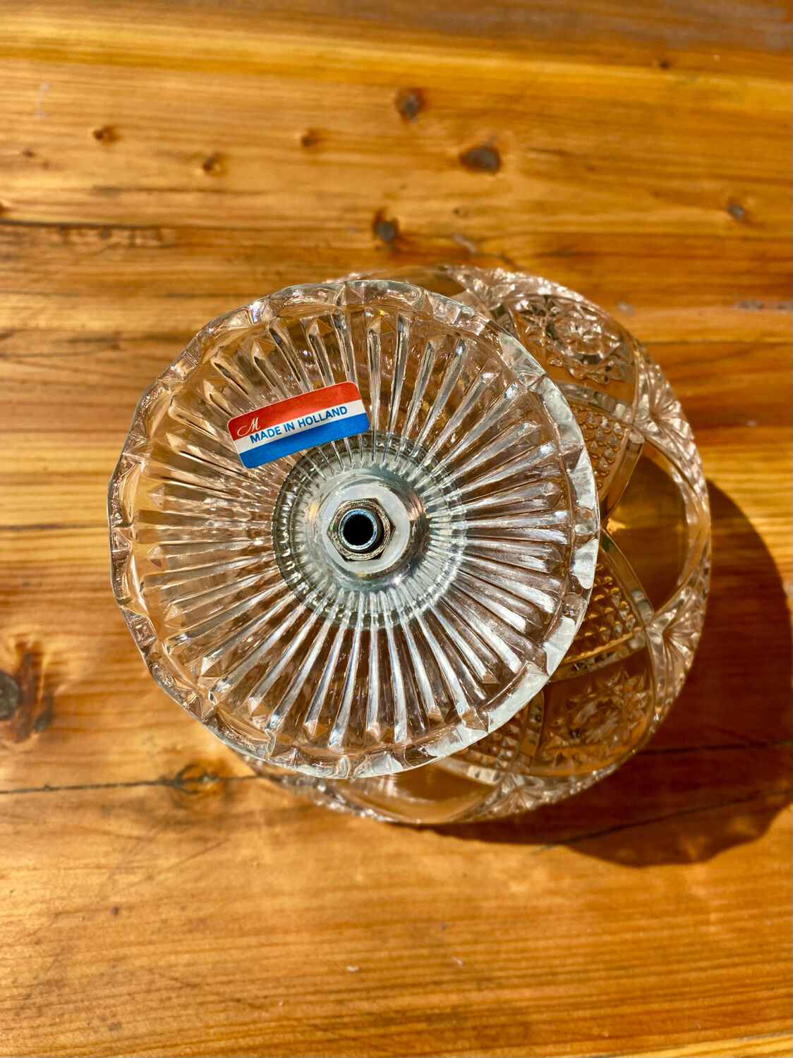 Vintage chiseled glass cup